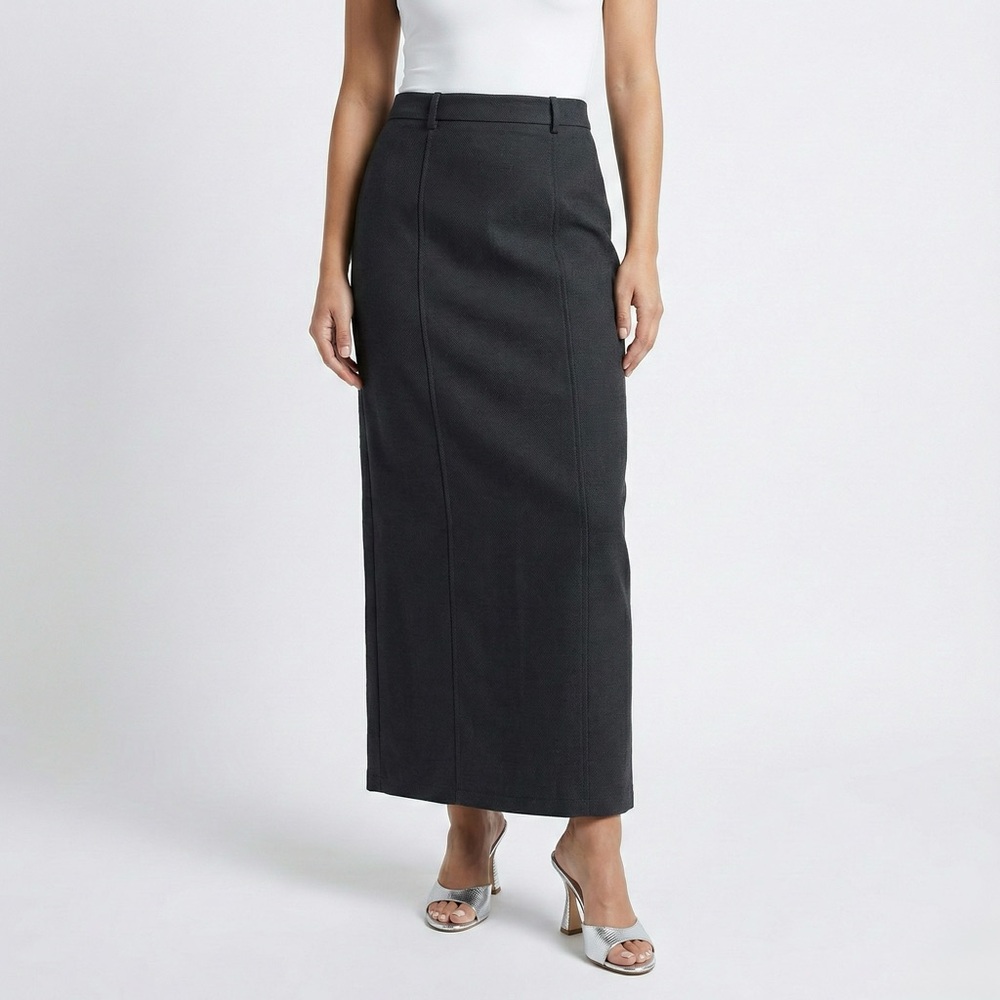 Beulah Black Maxi Pencil Skirt